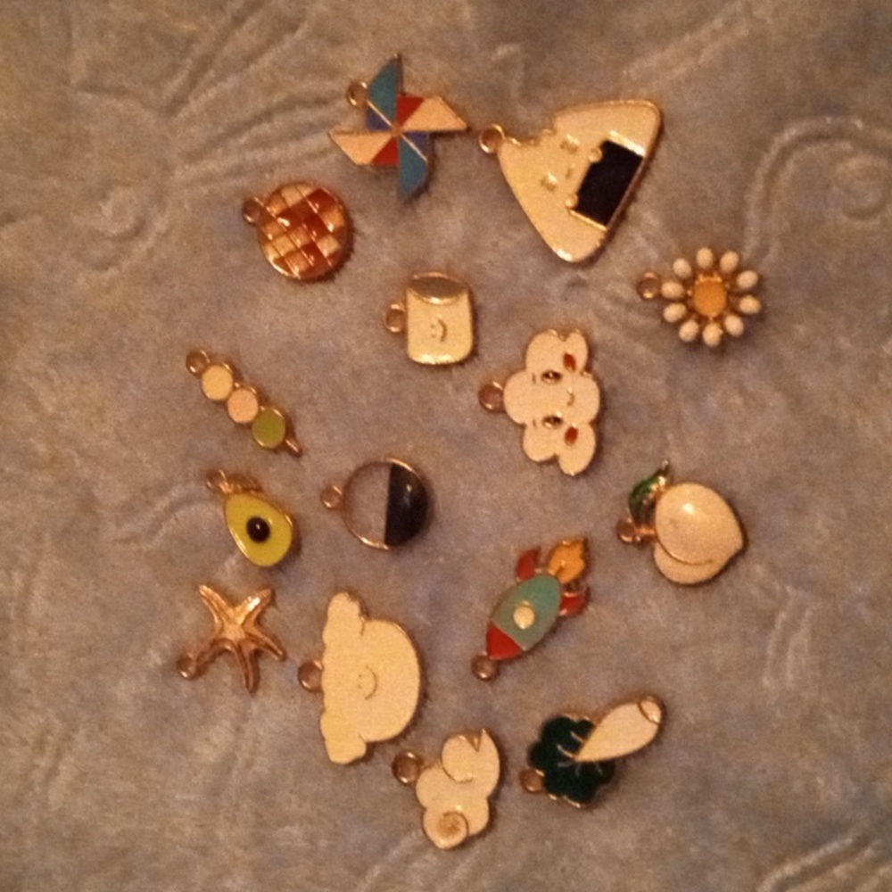 Set of 15 fun charms for jewelry making!